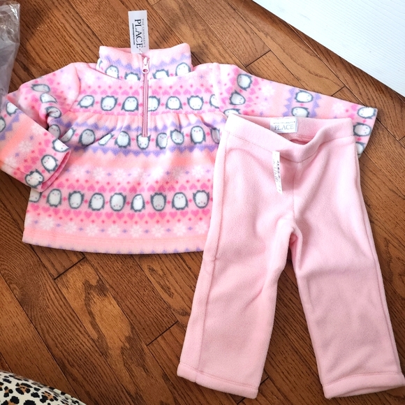 *nd NWT TCP 2pc microfleece pink penguin outfit - Picture 1 of 5